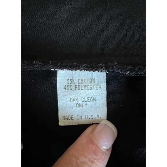 Vintage A La Mode patchwork jacket black cream frog toggle made USA size large - Picture 12 of 15